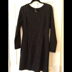 NWT H&M Black Brocade Cotton Stretch Dress Sz: L